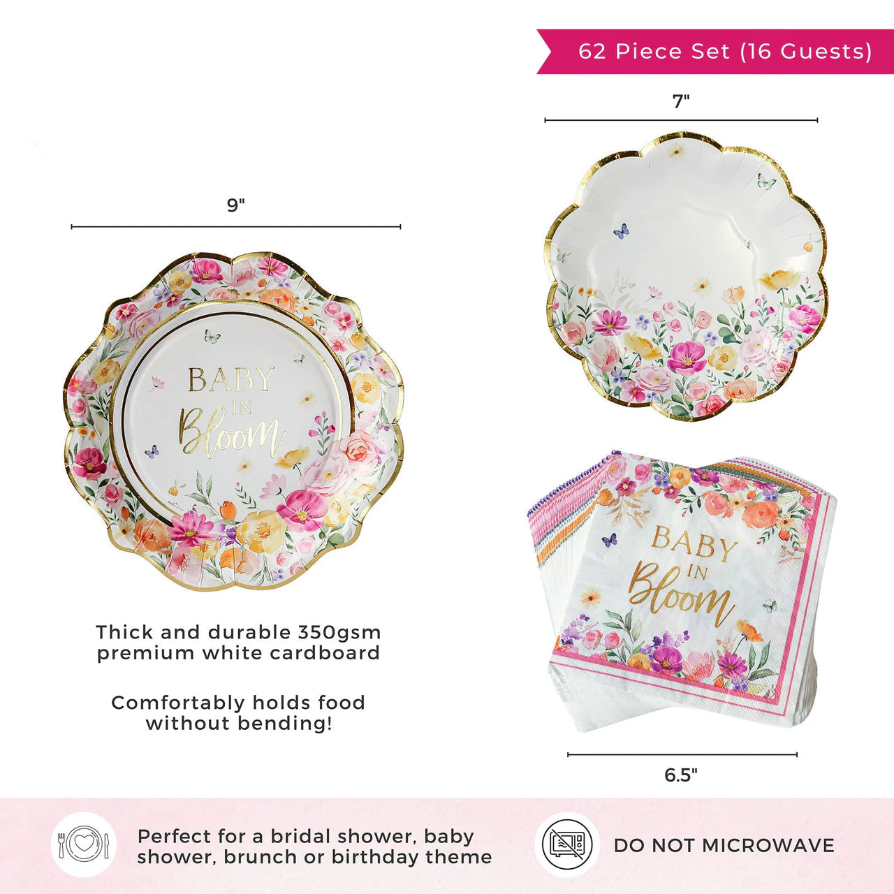 Baby in Bloom 62 pcs Tableware Set