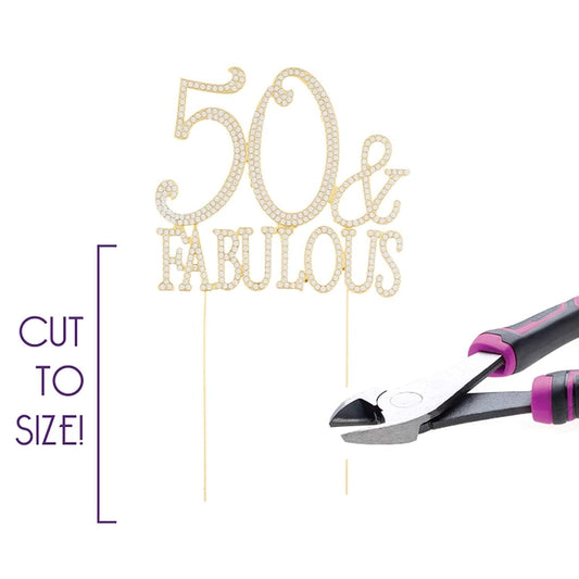 50 & Fabulous Gold Crystal Cake Topper