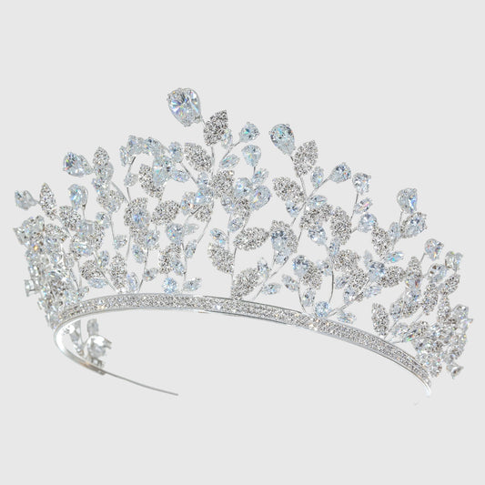 Raquel- Cubic Zirconium Cz Crystal Bridal Tiara Crown - NY Gift Boutique