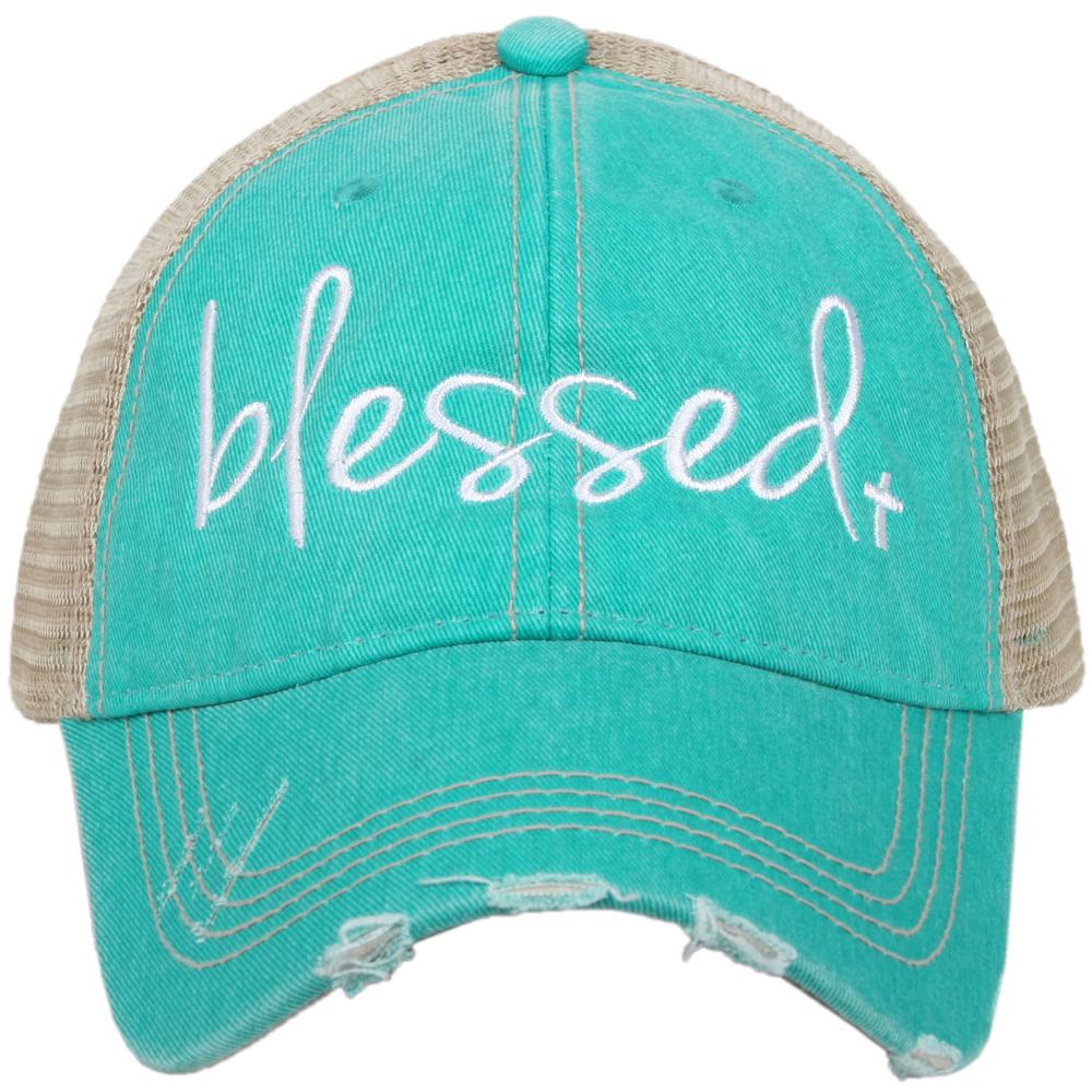 Blessed Distressed Cotton Trucker Hats