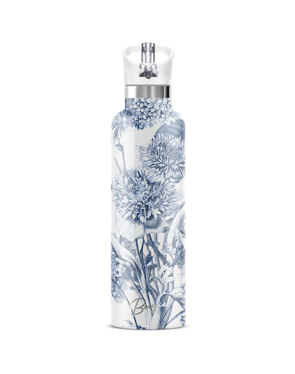 Toile Fleurie | Blue Toile 25 oz Insulated Water Bottle
