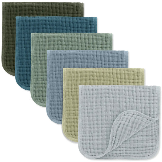 Comfy Cubs Muslin Burp Cloths, Pack of 6