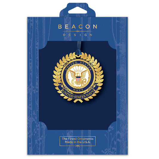 U.S. Navy Logo Wreath Brass Ornament