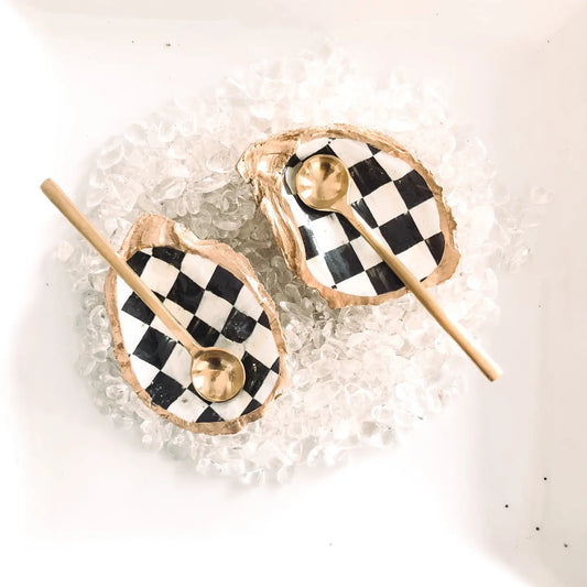 Mackenzie Check Oyster Shell Plate