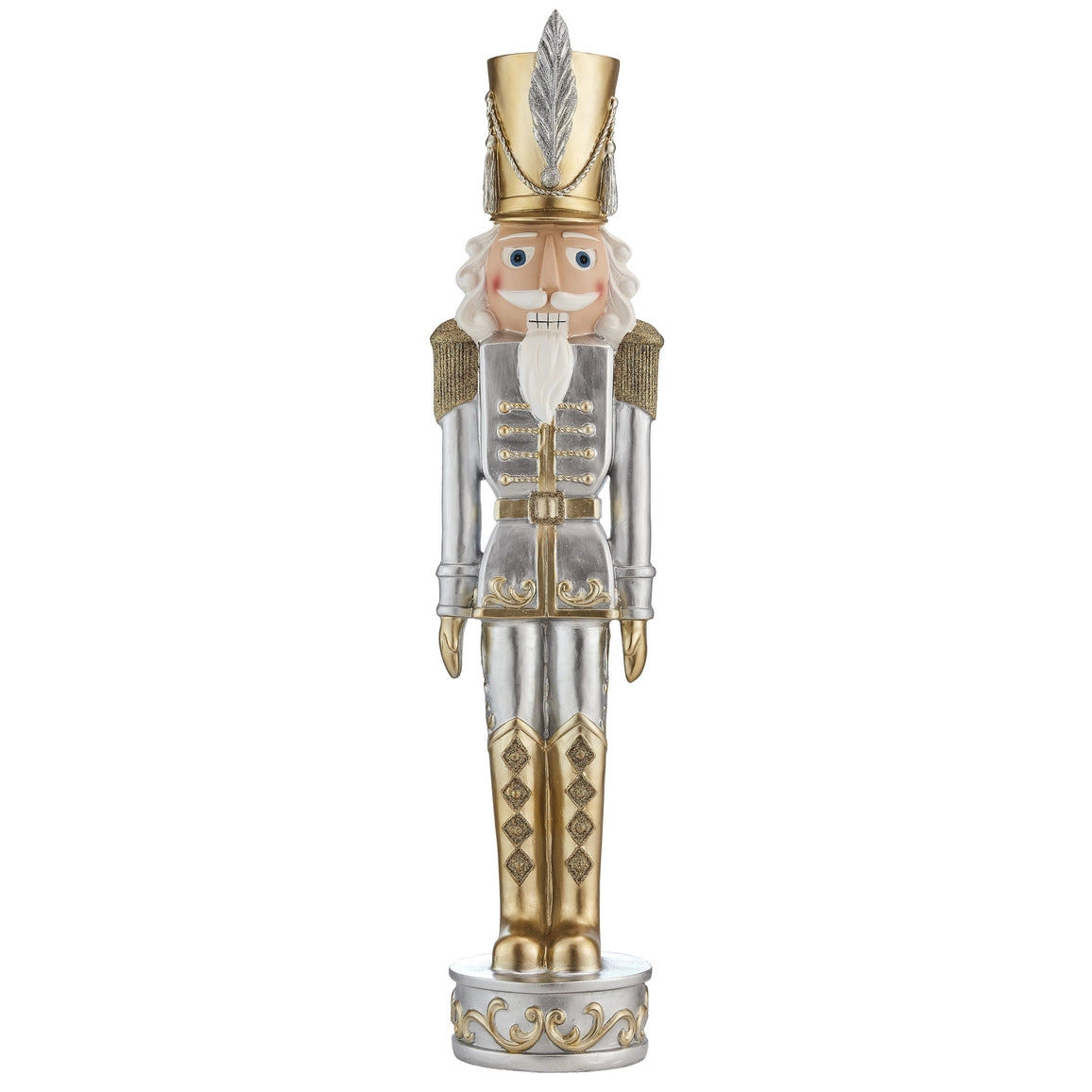 37 Inch Gold and Silver Christmas Nutcracker- Haute Decor
