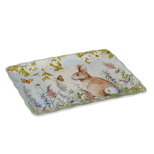 Easter Meadow Rectangular Platter 16in X 12in