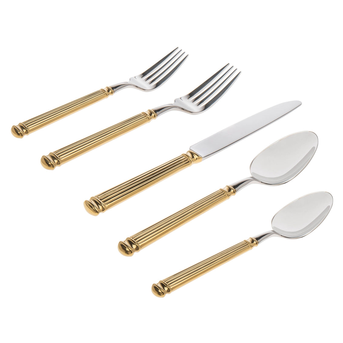 18/10 Colonnade 20pc Gold Flatware Set - Service For Four - NY Gift Boutique