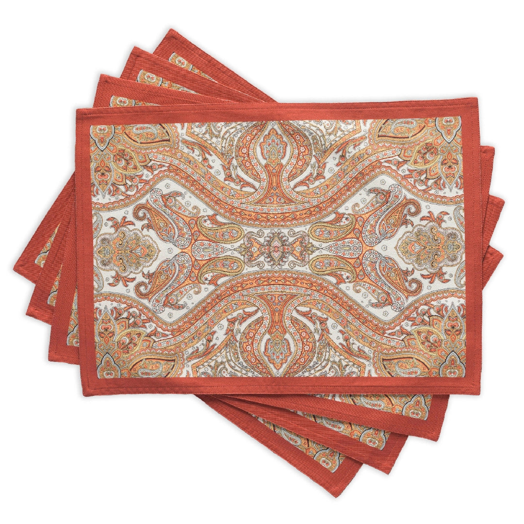 Kashmir Paisley - Placemats 100% Cotton 13" X 19" - Set of 4