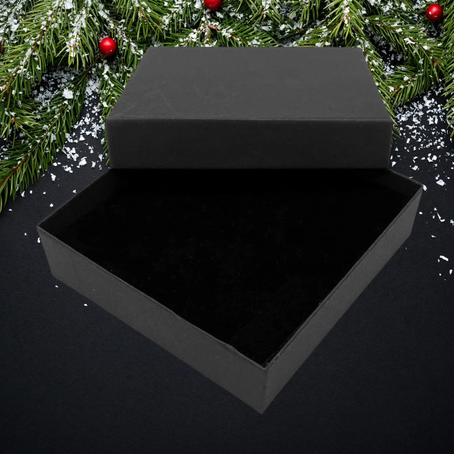 Black Cardboard Ornament Gift Box & Velvet Filler