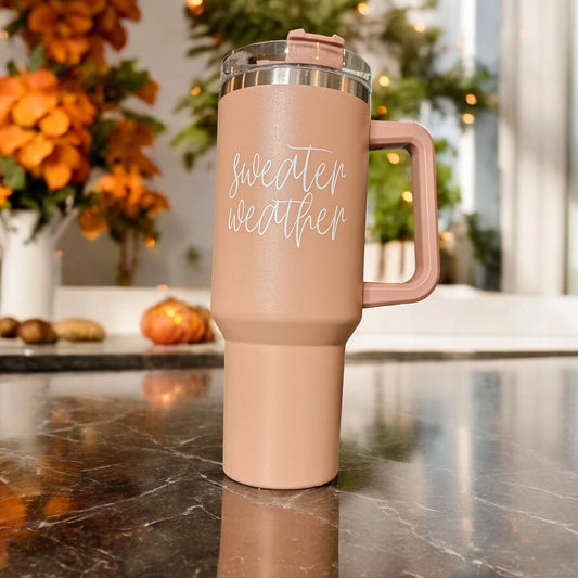 Sweater Weather 40oz Tumbler with Handle
