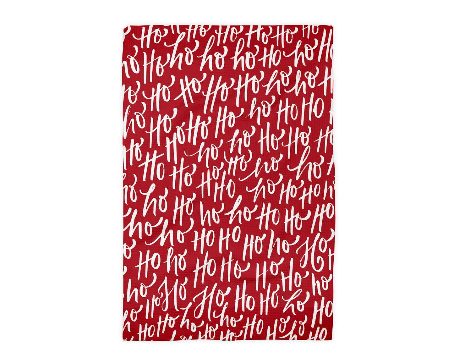 Ho Ho Ho Script Waffle Weave Tea Towel