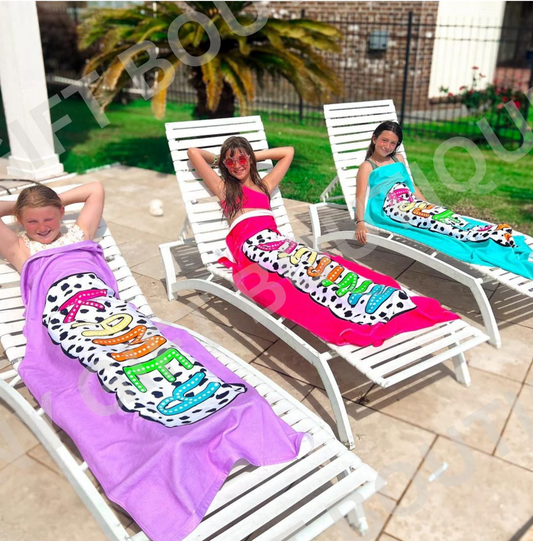 Dalmatian Dots Personalized Beach Towels