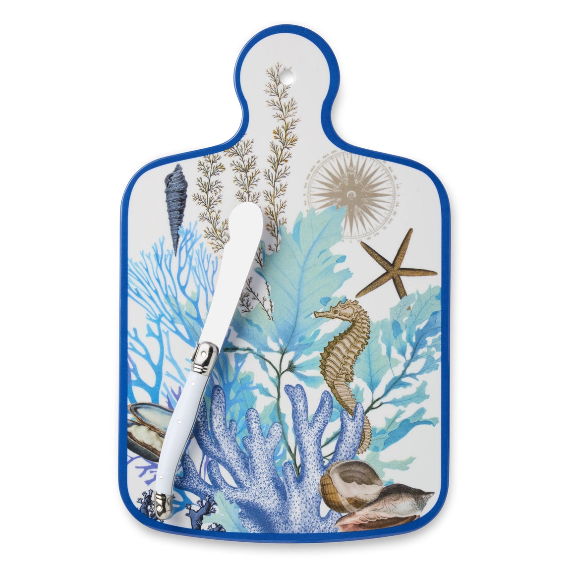 Blue Lagoon Cheese Board 13.25in X 8in with Knife