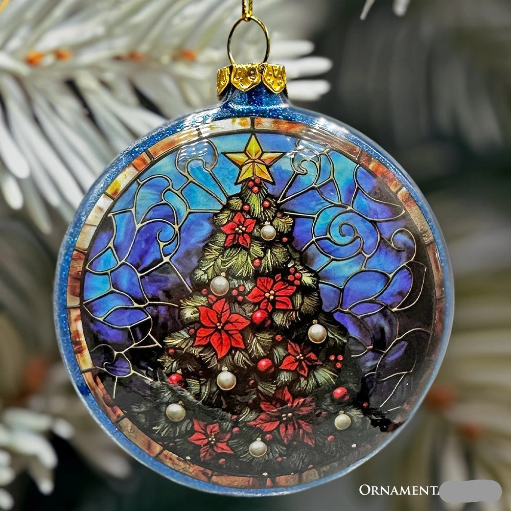 Wonderful Santa Claus Stained Glass Effect Ornament