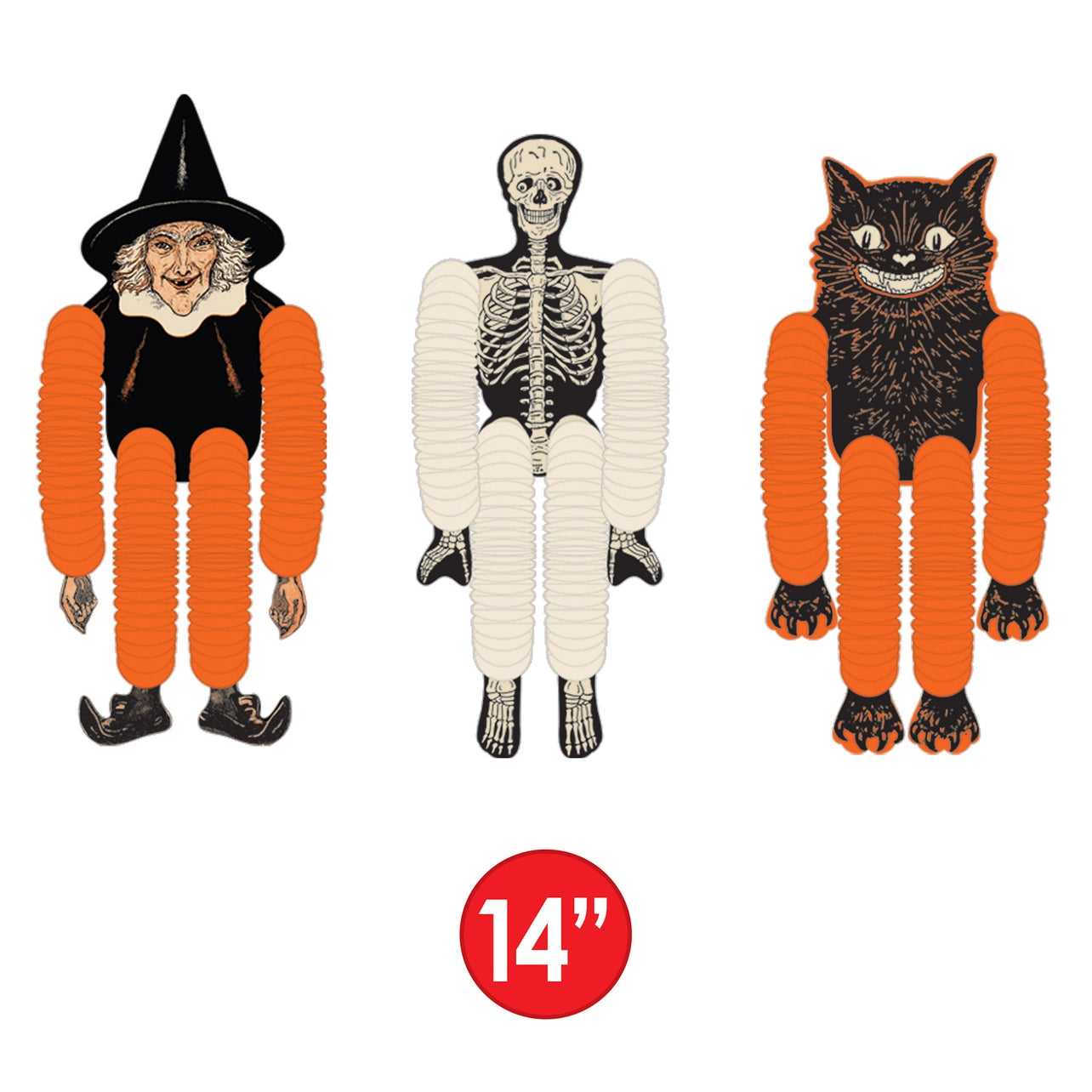 Pre-Order - Vintage Halloween Tissue Dancers 14". 3/pkg
