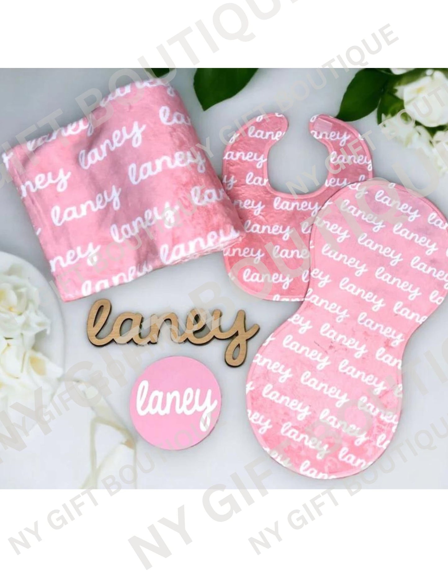 Standard Personalized Baby Blanket Gift Set