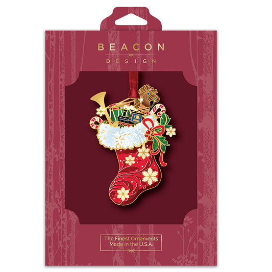 Classic Christmas Stocking Brass Ornament
