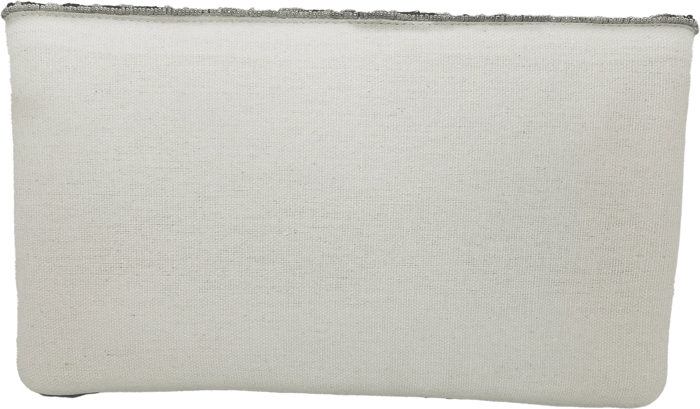 Silver & Gold Flowers Beaded Clutch - NY Gift Boutique