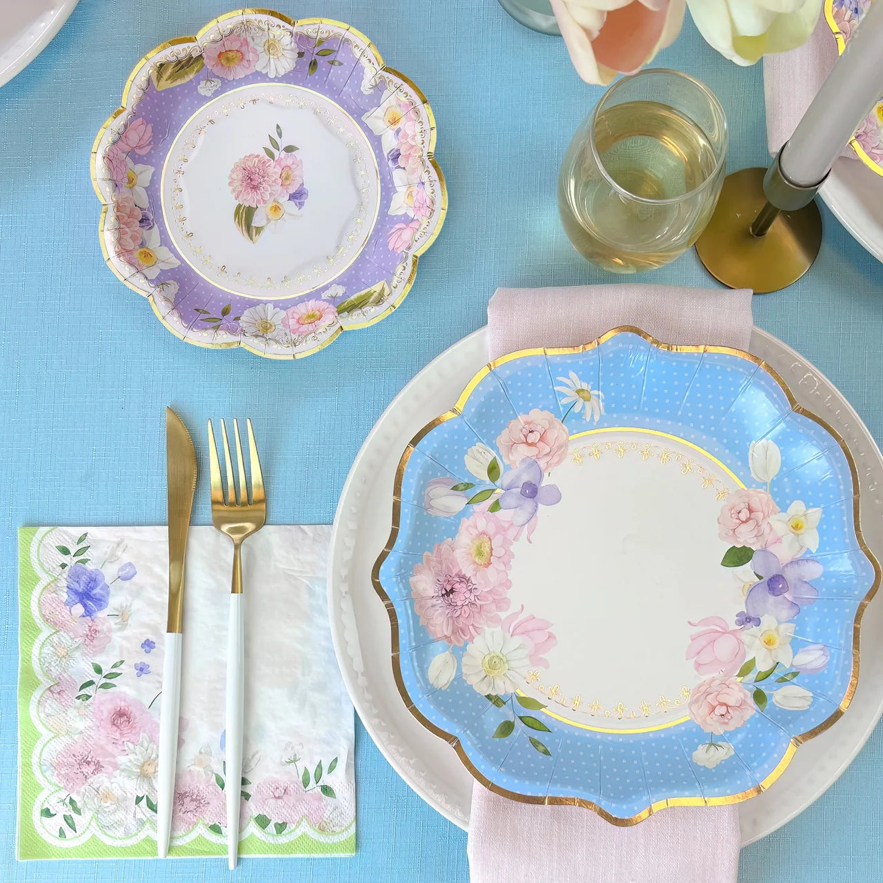 New Tea Time Party 7" Premium Paper Plates - Assorted (Set of 16)