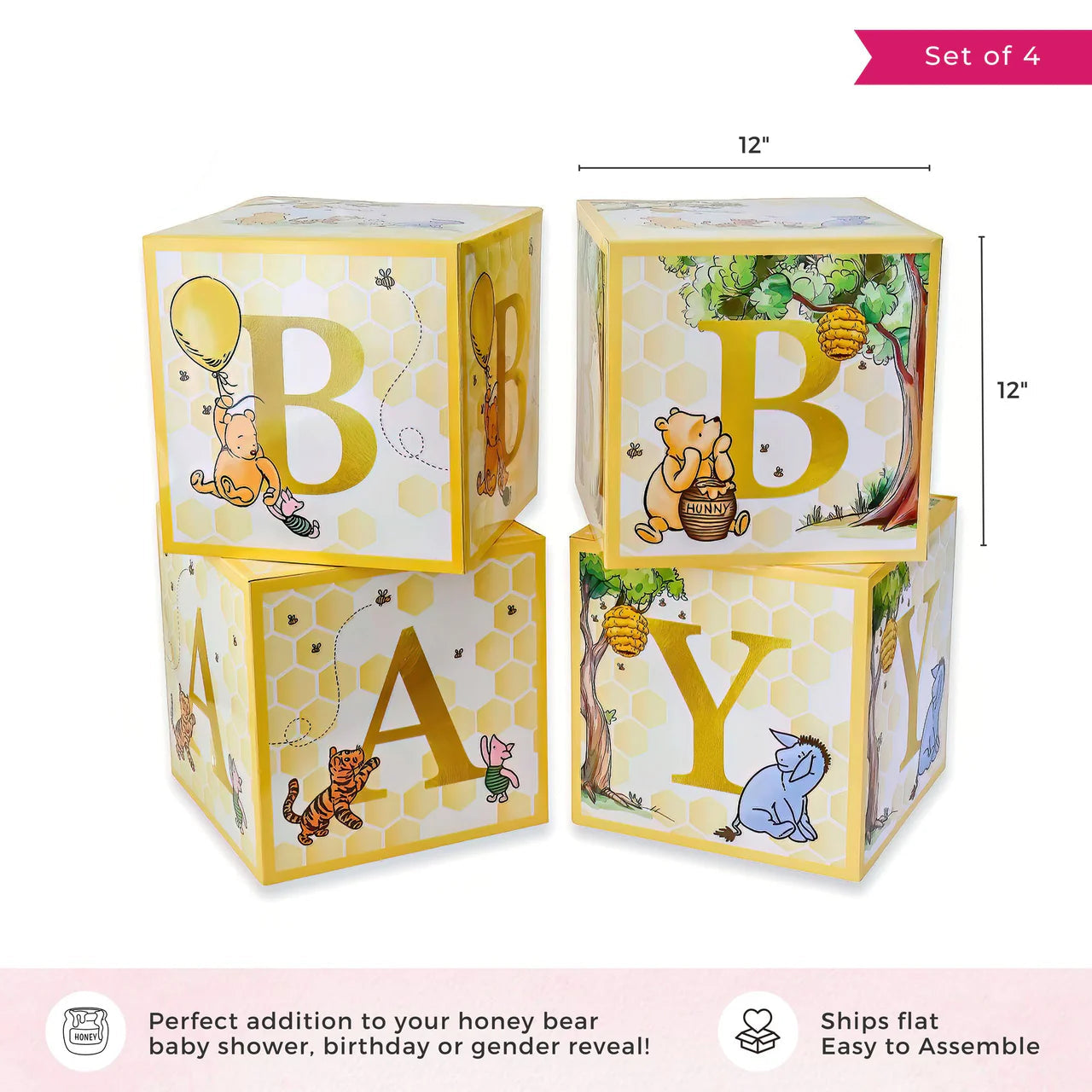 Honey Bear Baby Block Boxes