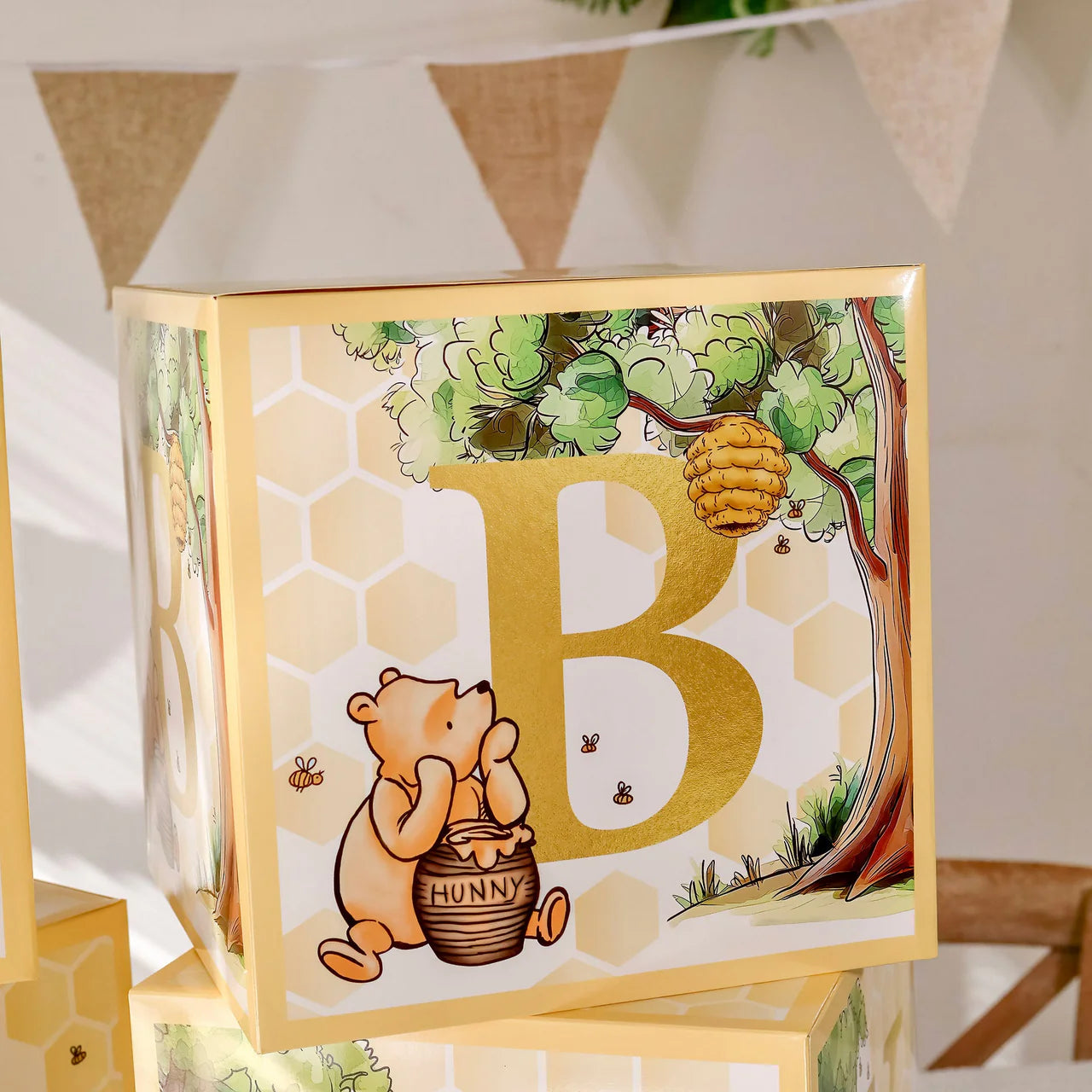 Honey Bear Baby Block Boxes