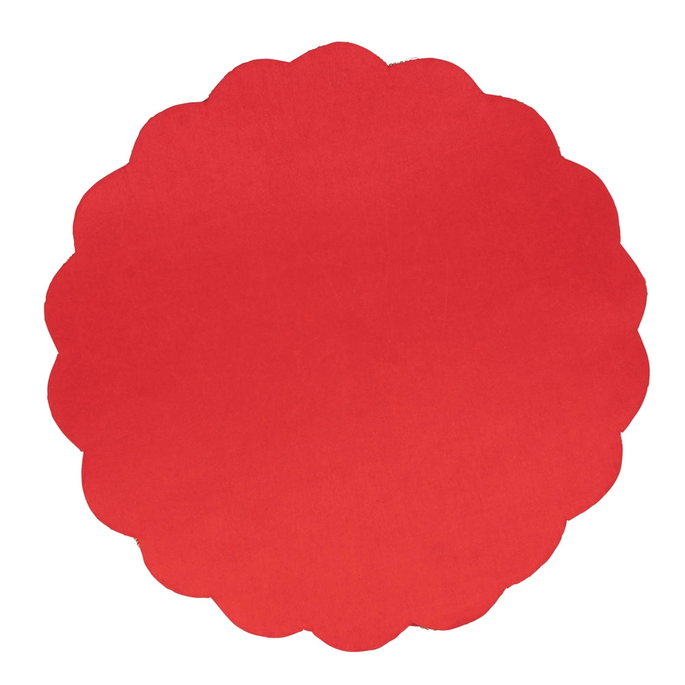Red & Green Beaded Pinwheel 14" Round Placemat Set of 4