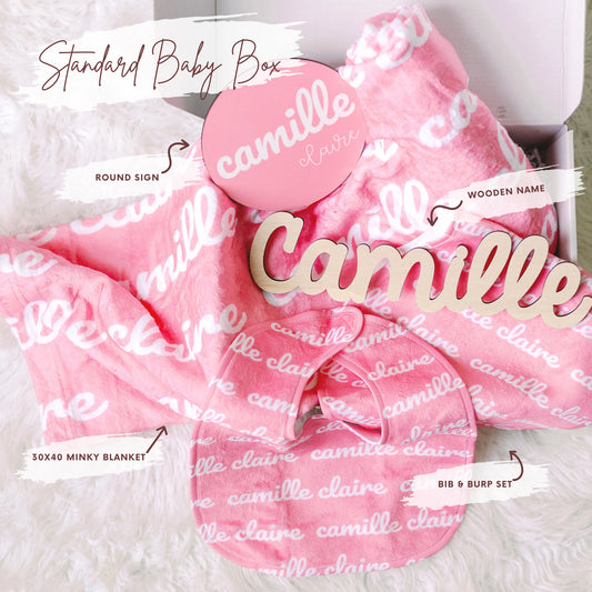 Standard Personalized Baby Blanket Gift Set