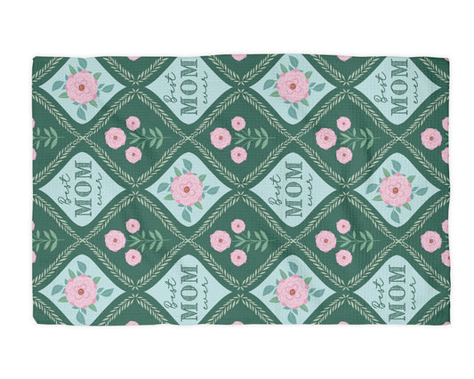 Best Mom Ever Waffle Weave Towel