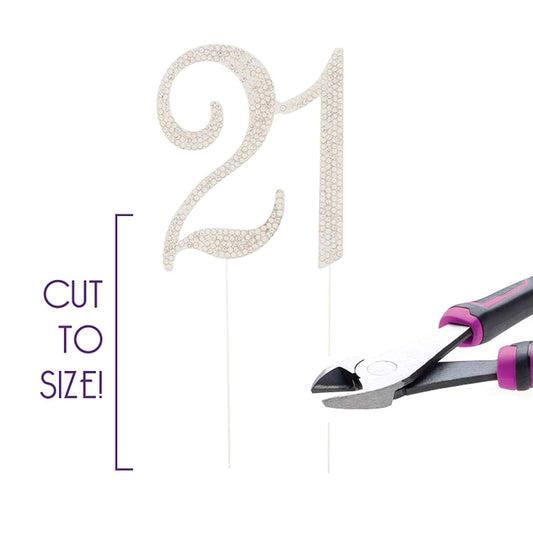 Crystal 21 Silver Cake Topper