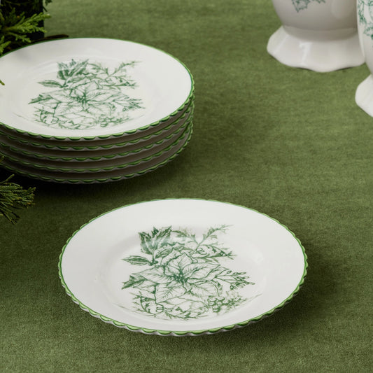 Winter Evergreen Canape Plates Set of 6