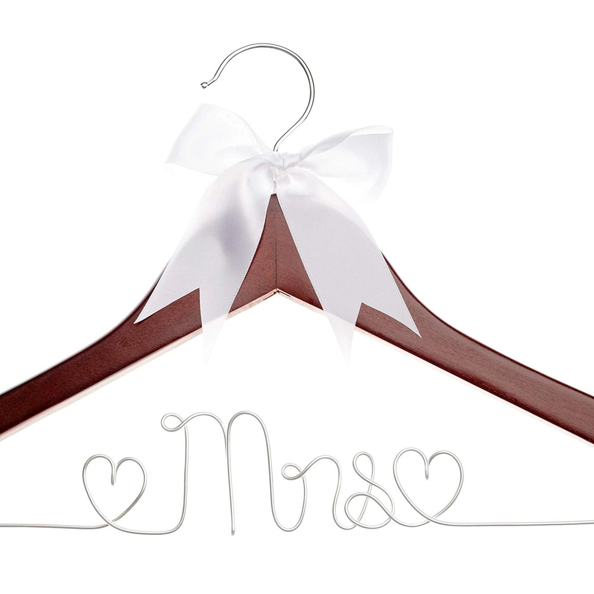 Mrs Wedding Dress Hanger - Mahogany