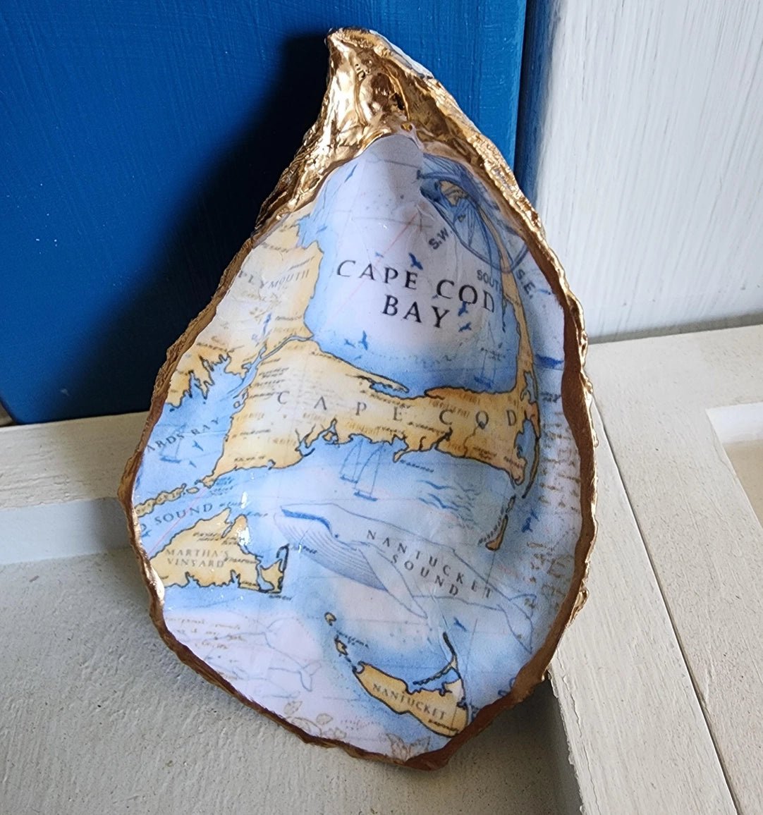 Cape Cod Bay Oyster Shell Dish | Coastal Keepsake Gift