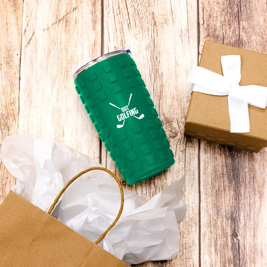 Out Golfing - 20 oz Travel Tumbler with 3D Silicone Wrap