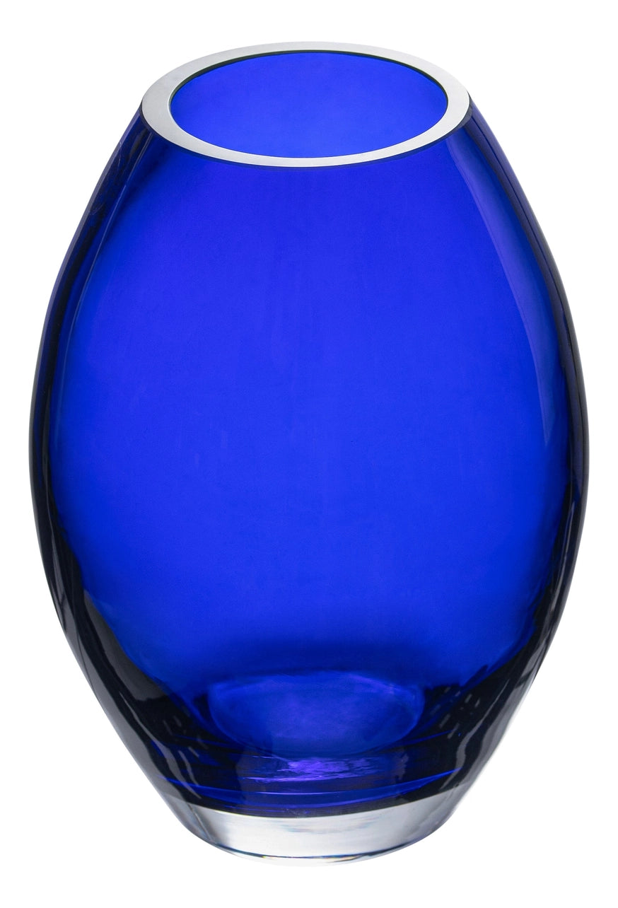 Cobalt Oval Vase, 8"H