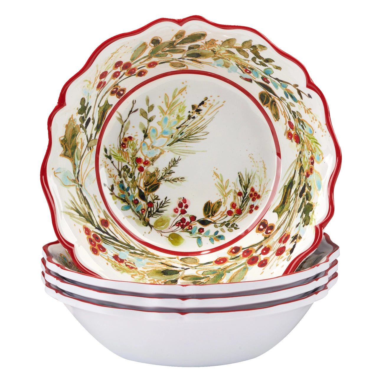 Christmas Gatherings 12pc Melamine Dinnerware Set
