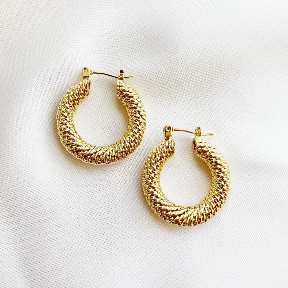 Montana Twist Gold Filled Hoops Earrings