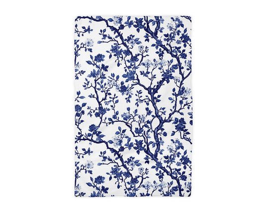 Chinoiserie Branches Waffle Weave Tea Towel