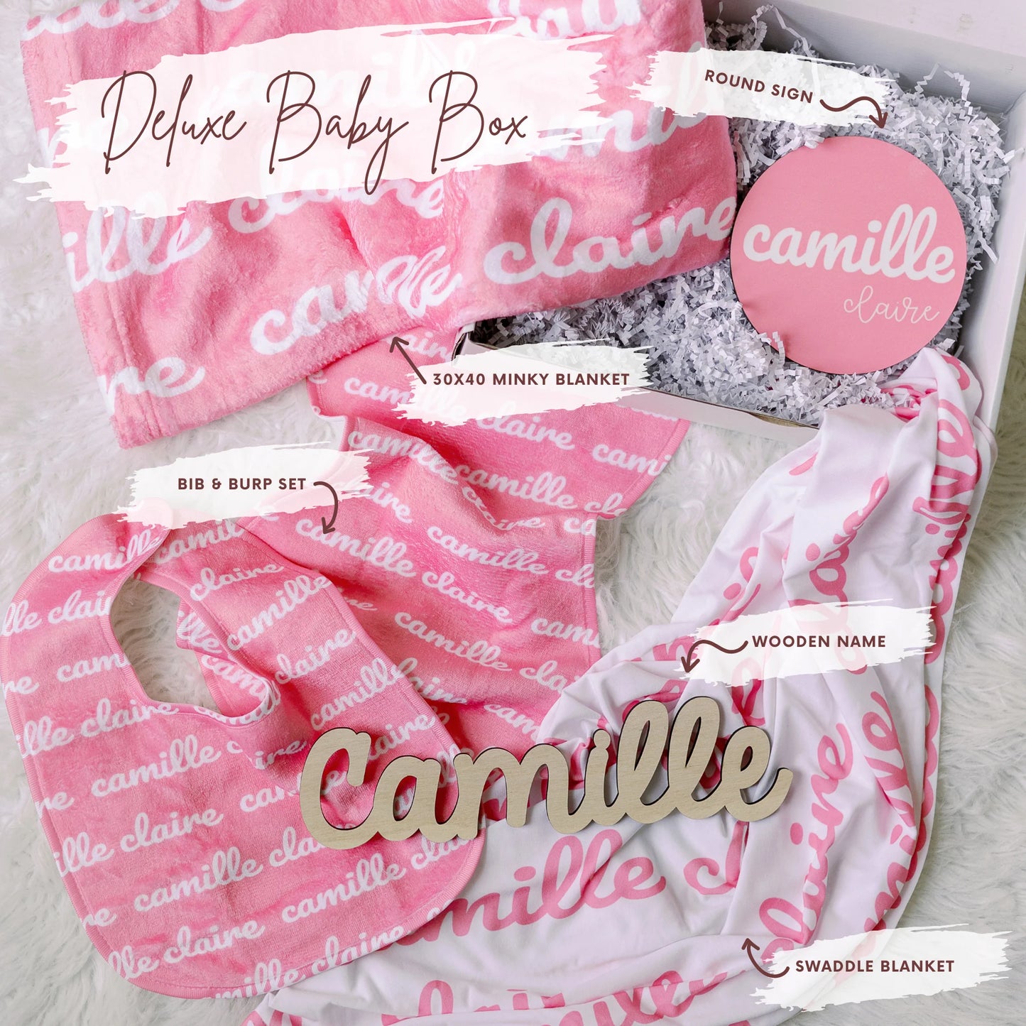 Deluxe Personalized Baby Blanket Gift Set