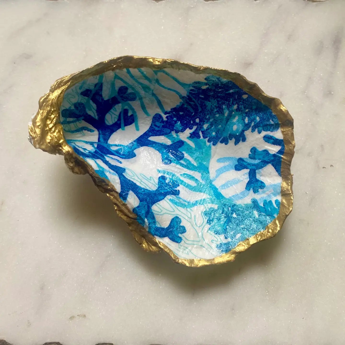 Blue Reef Oyster Shell Jewelry Dish
