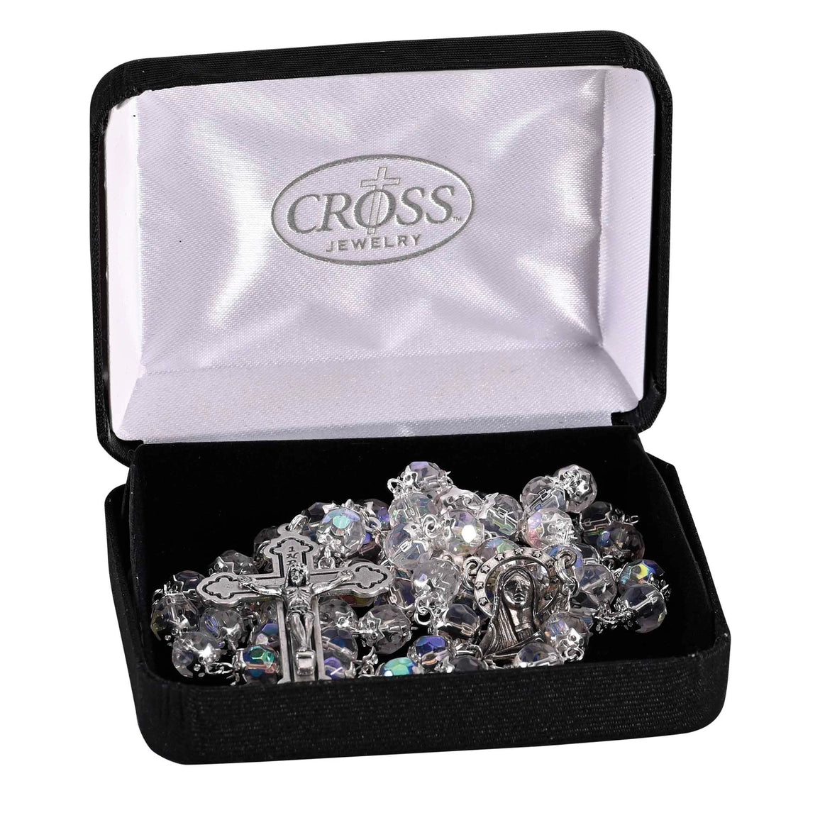 Rosary Crystal Aurora Borealis Glass 21"L - NY Gift Boutique