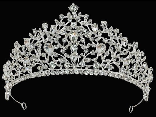 Grand Crystal Bridal Crown - Silver - NY Gift Boutique