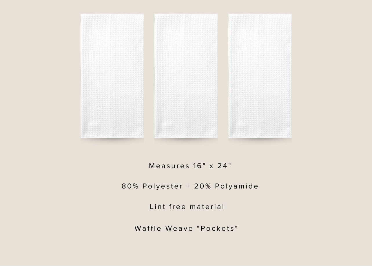 Blue Chinoiserie Christmas Tree & Gifts Waffle Weave Tea Towel