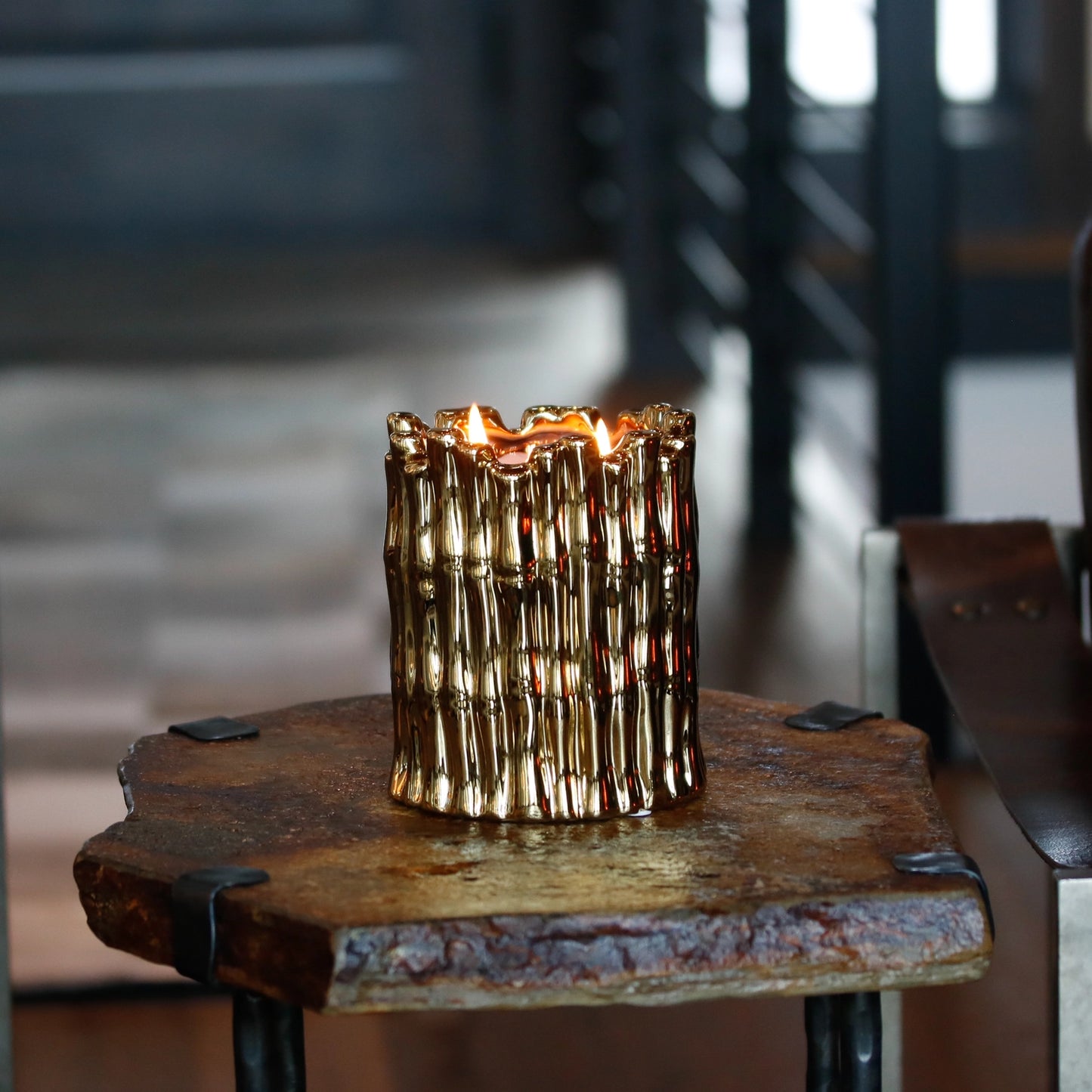 Gold Sagano Bamboo Candle |
