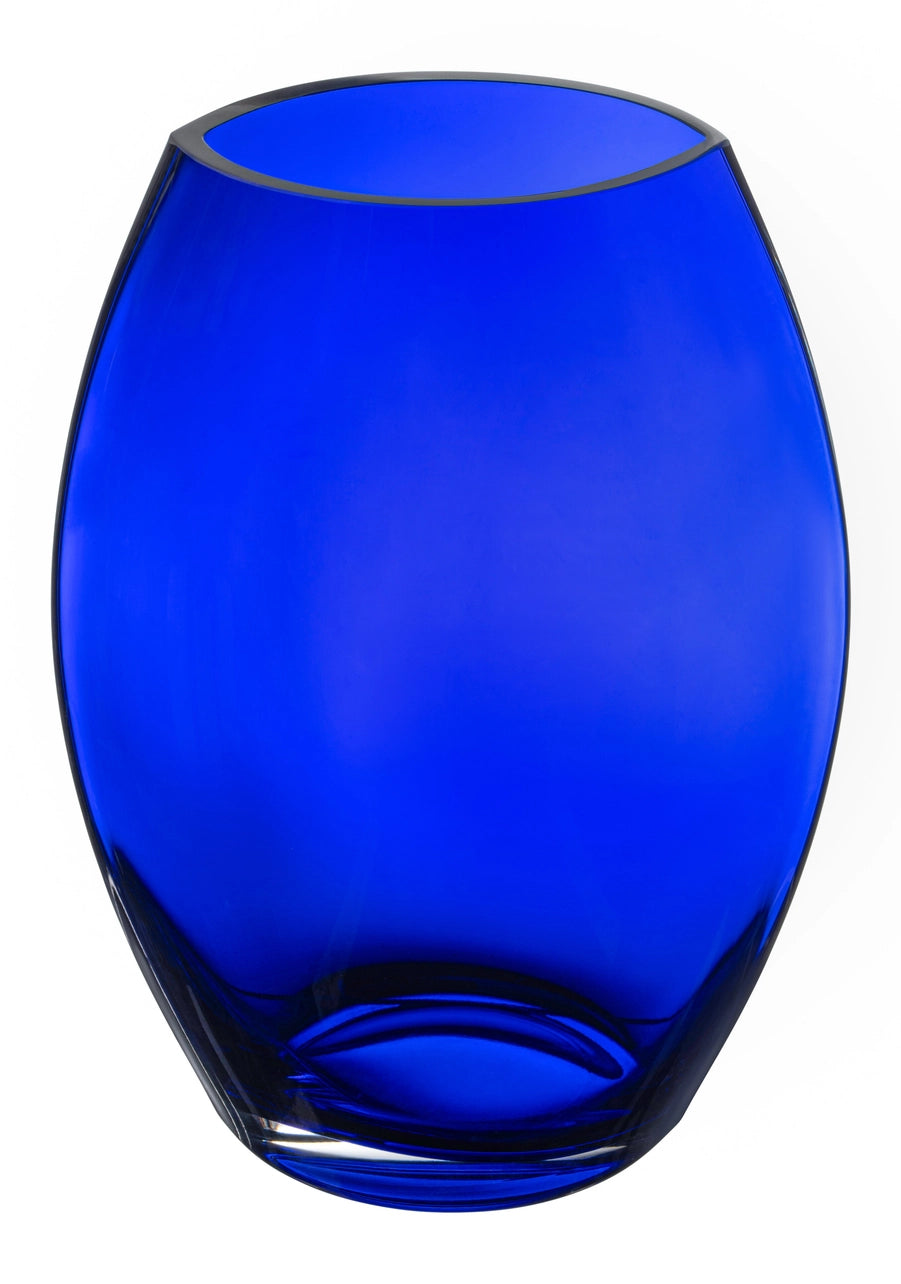 Cobalt Oval Vase, 8"H