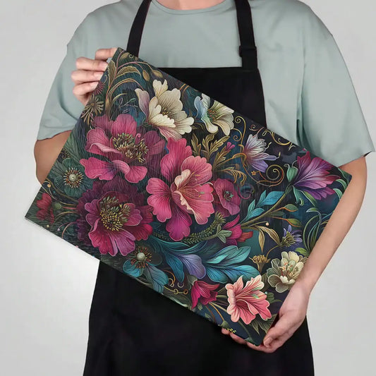 Multi Floral BloomTempered Glass Cutting & Serving Board