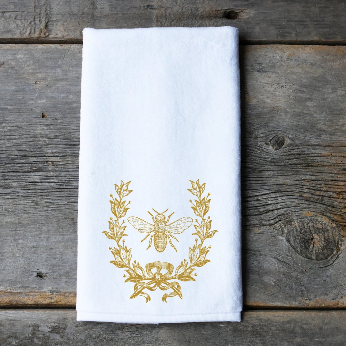 French Inspired Gold Bee Hand Towel
