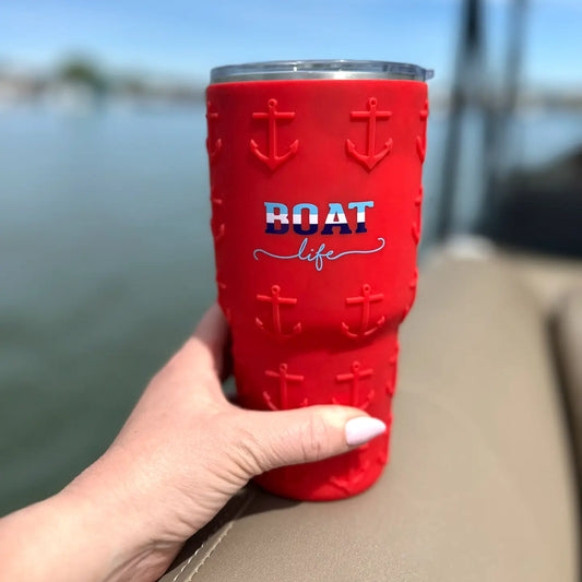 Boat Life - 30 oz Travel Tumbler with 3D Silicone Wrap
