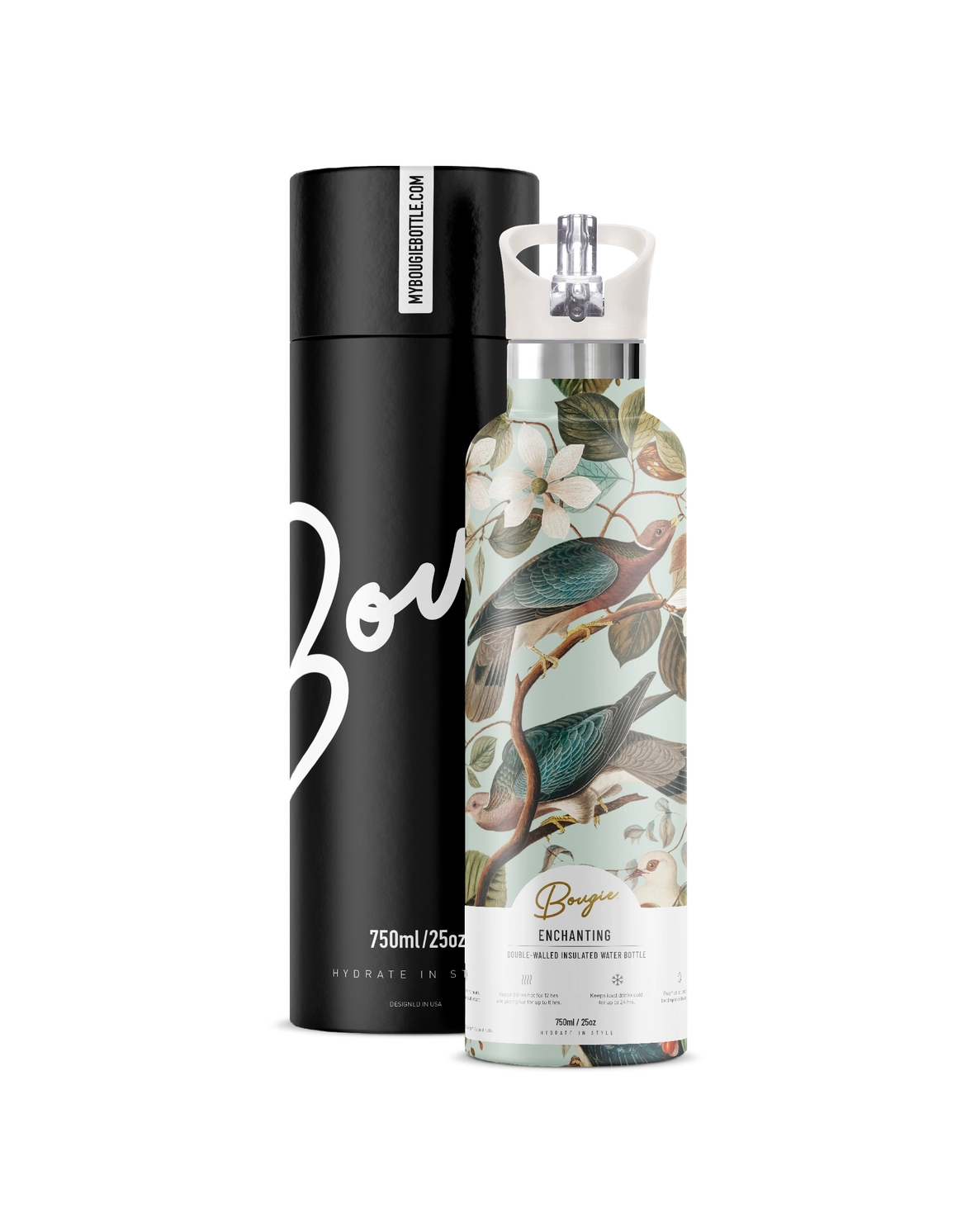 Enchanting | Birds 25 oz Insulated Water Bottle