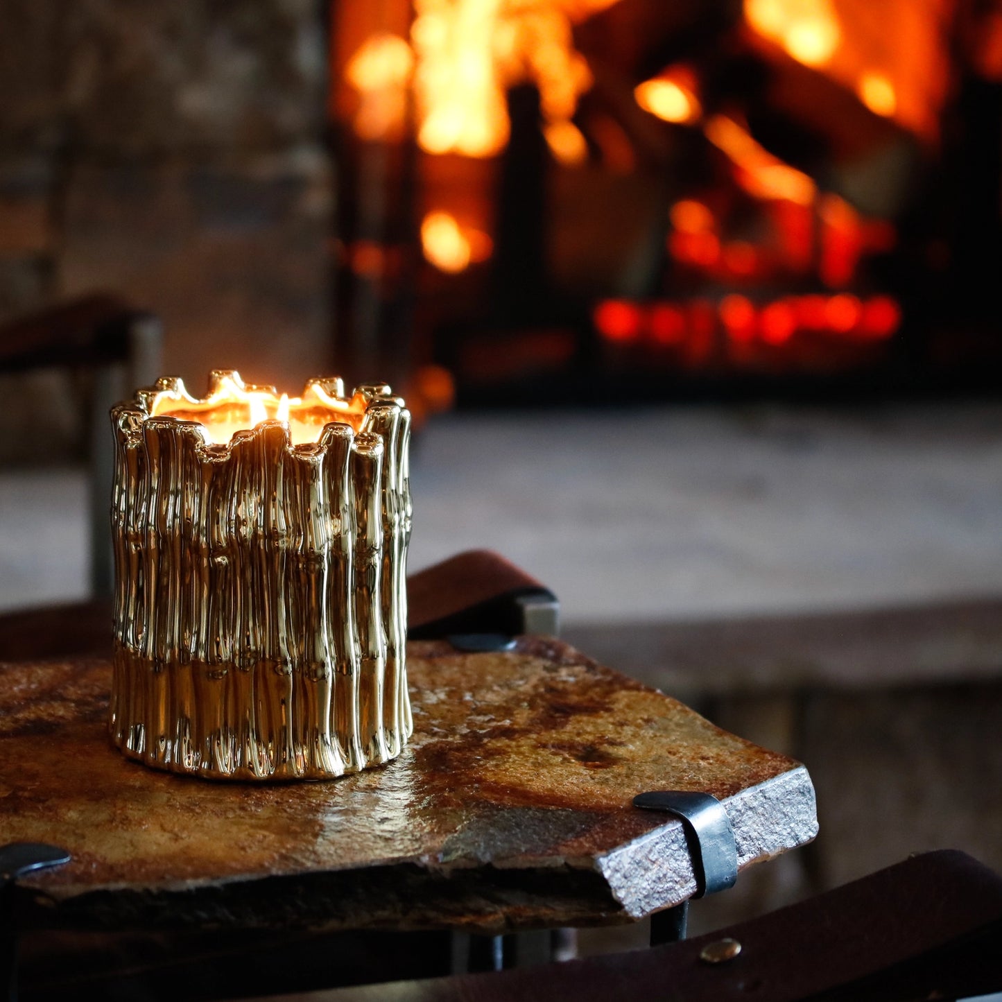 Gold Sagano Bamboo Candle |