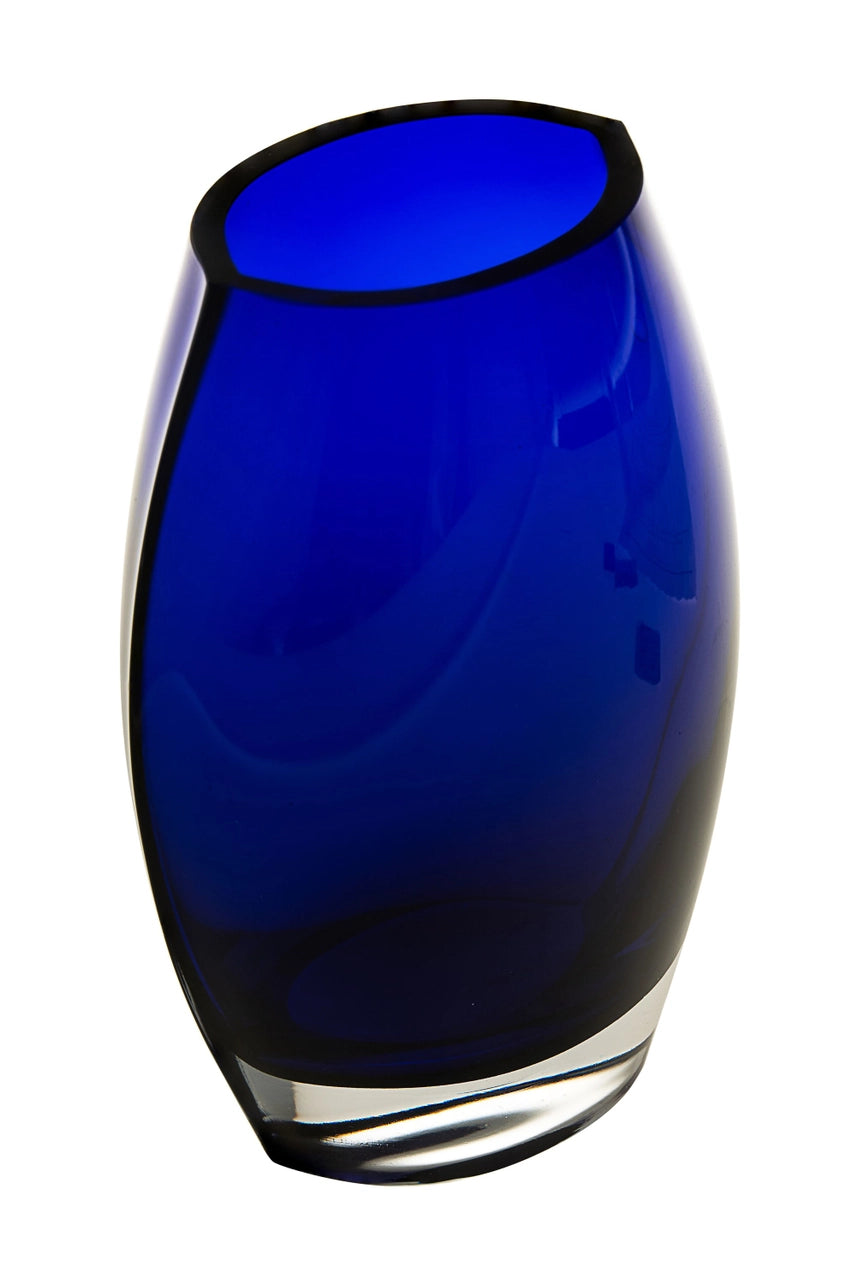 Cobalt Oval Vase, 10"H